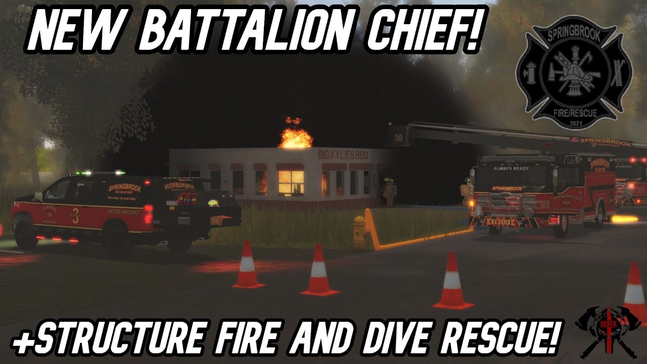 New Battalion Chief! + Structure Fire & Dive Rescue | Roblox Springbrook 