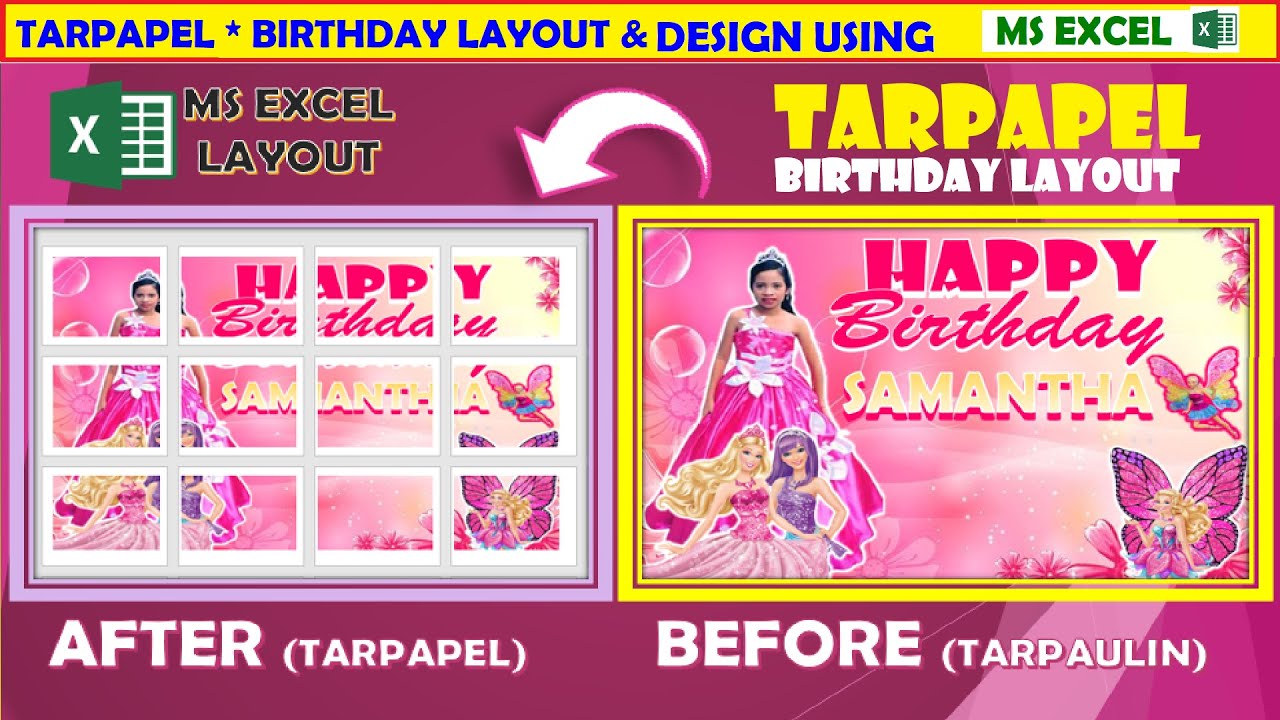 PAANO GUMAWA NG TARPAPEL BIRTHDAY LAYOUT & DESIGN GAMIT ANG MS EXCEL II MS EXCEL TARPAPEL TUTORIAL