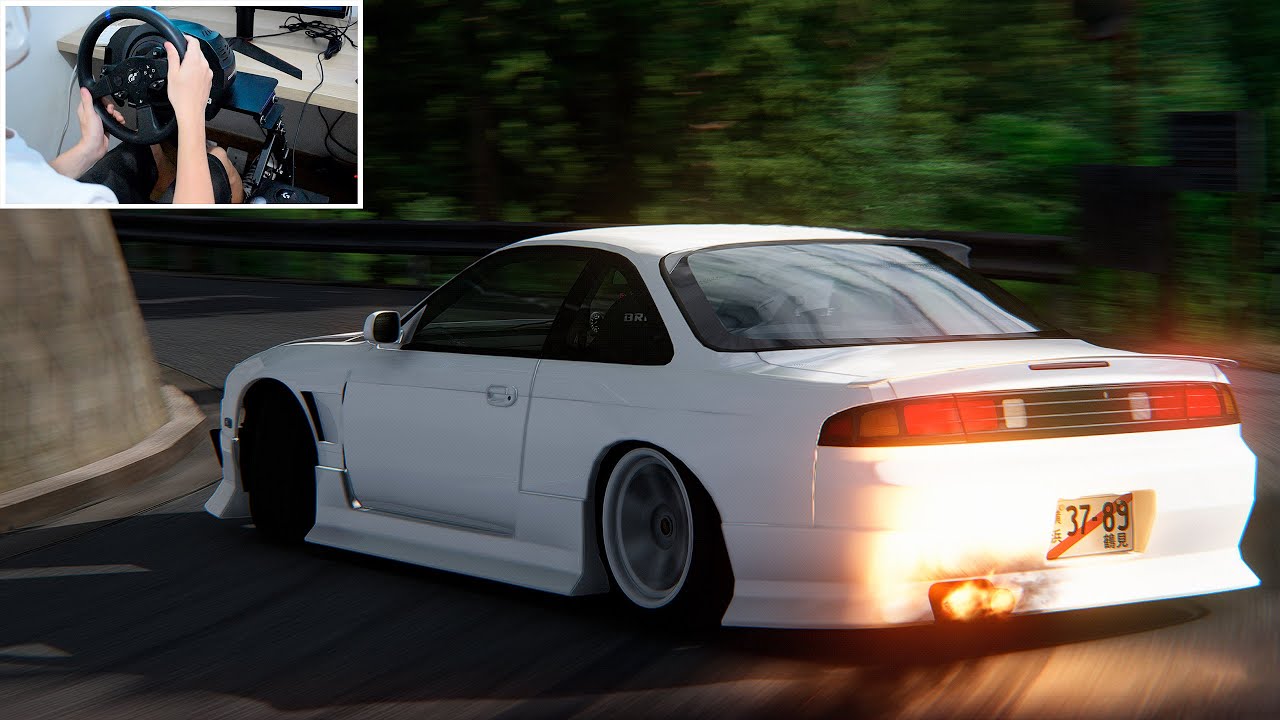 S14 Onevia NARROW Touge Drift - Assetto Corsa | Thrustmaster T300RS