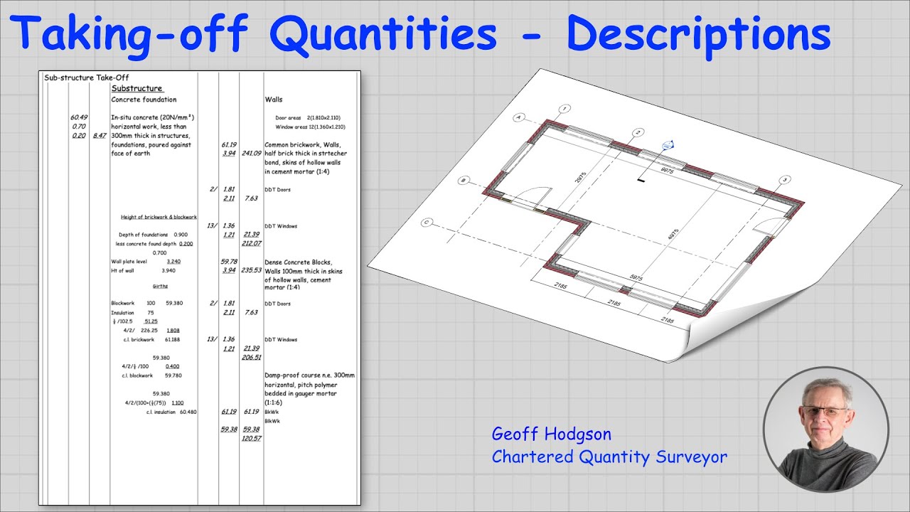 Examples of how Bill of Quantities Descriptions are written for NRM2, CESMM4 and MMHW