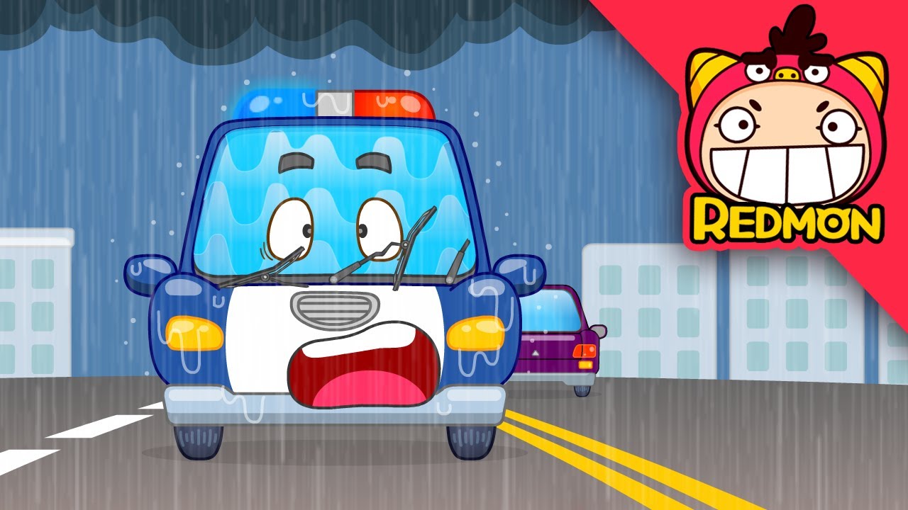 Police Car with Broken Wipers | Easy Clean Repair Shop | Cartoons | REDMON