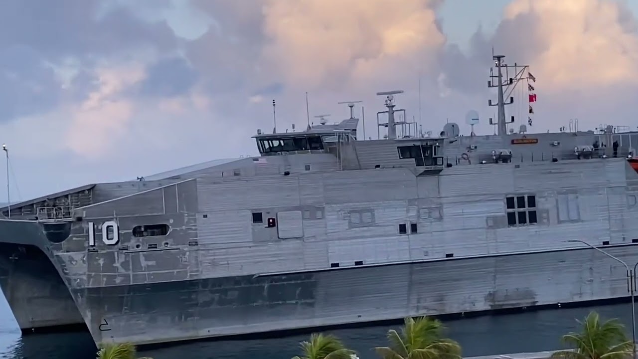 Arrival of the USNS Burlington operated by the United States Navy's Military Sealift Command.
