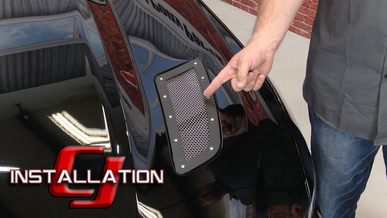 2015-2017 Mustang GT Drake Muscle Cars Speed Mesh Hood Vent Kit Installation
