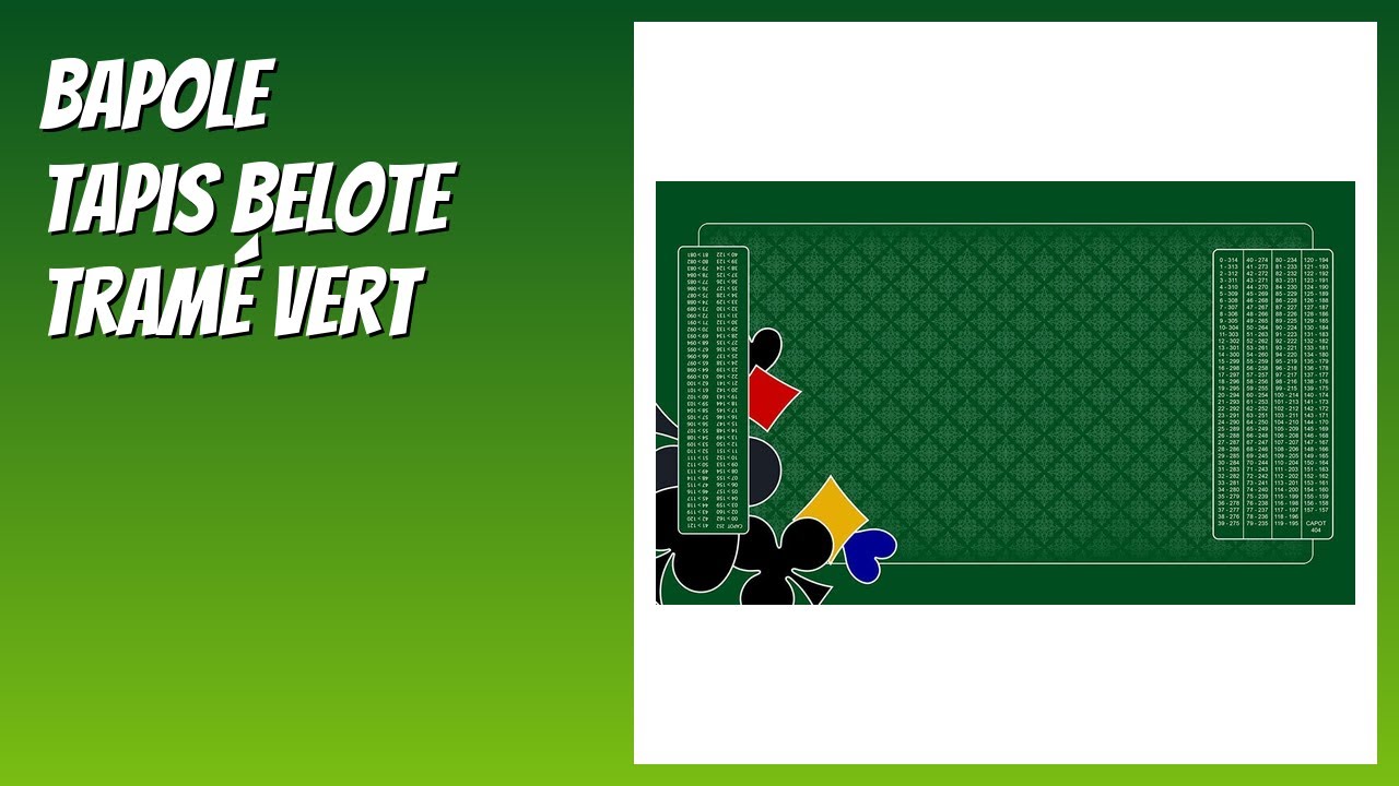 AVIS (2026) : BAPOLE Tapis Belote Tramé Vert. DÉTAILS