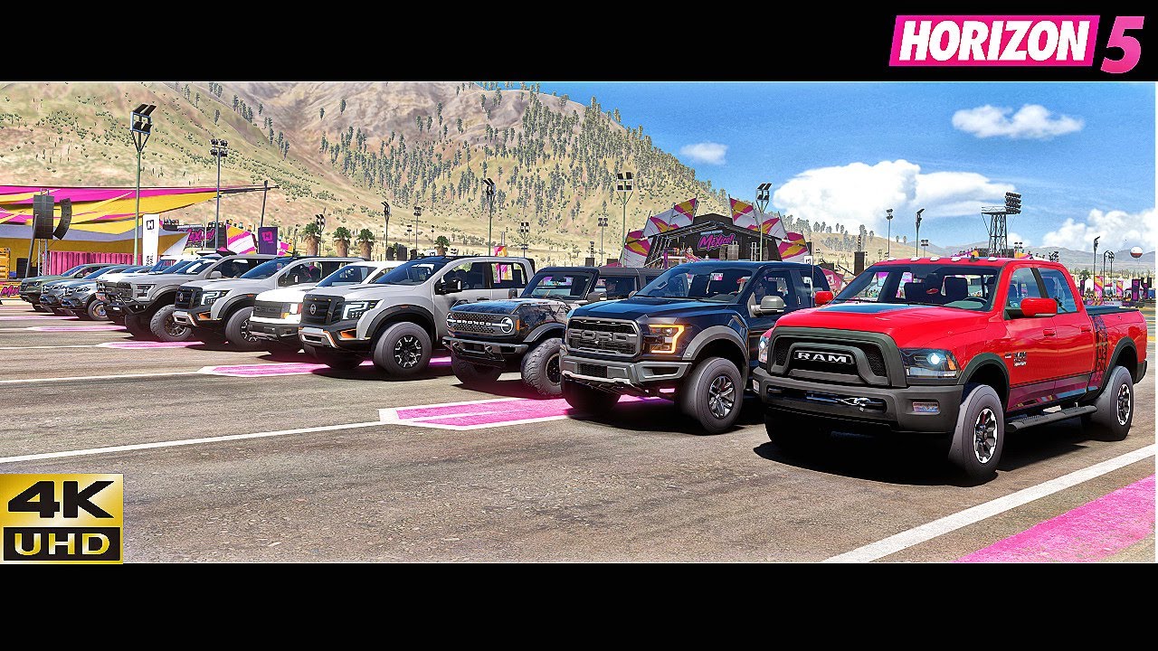 Forza Horizon 5 - Top 20 Fastest Pick-up Cars Drag Race (All Tune)