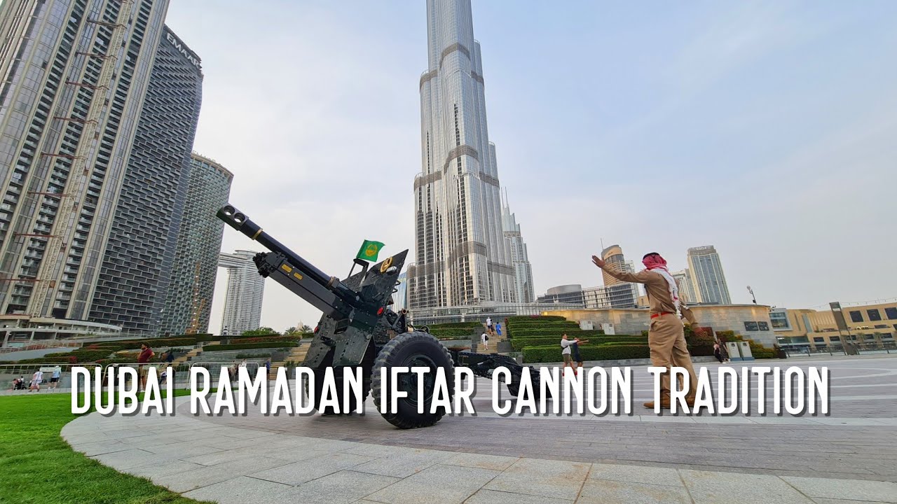 Cannon Firing Tradition during Ramadan at Burj Park | Dubai UAE