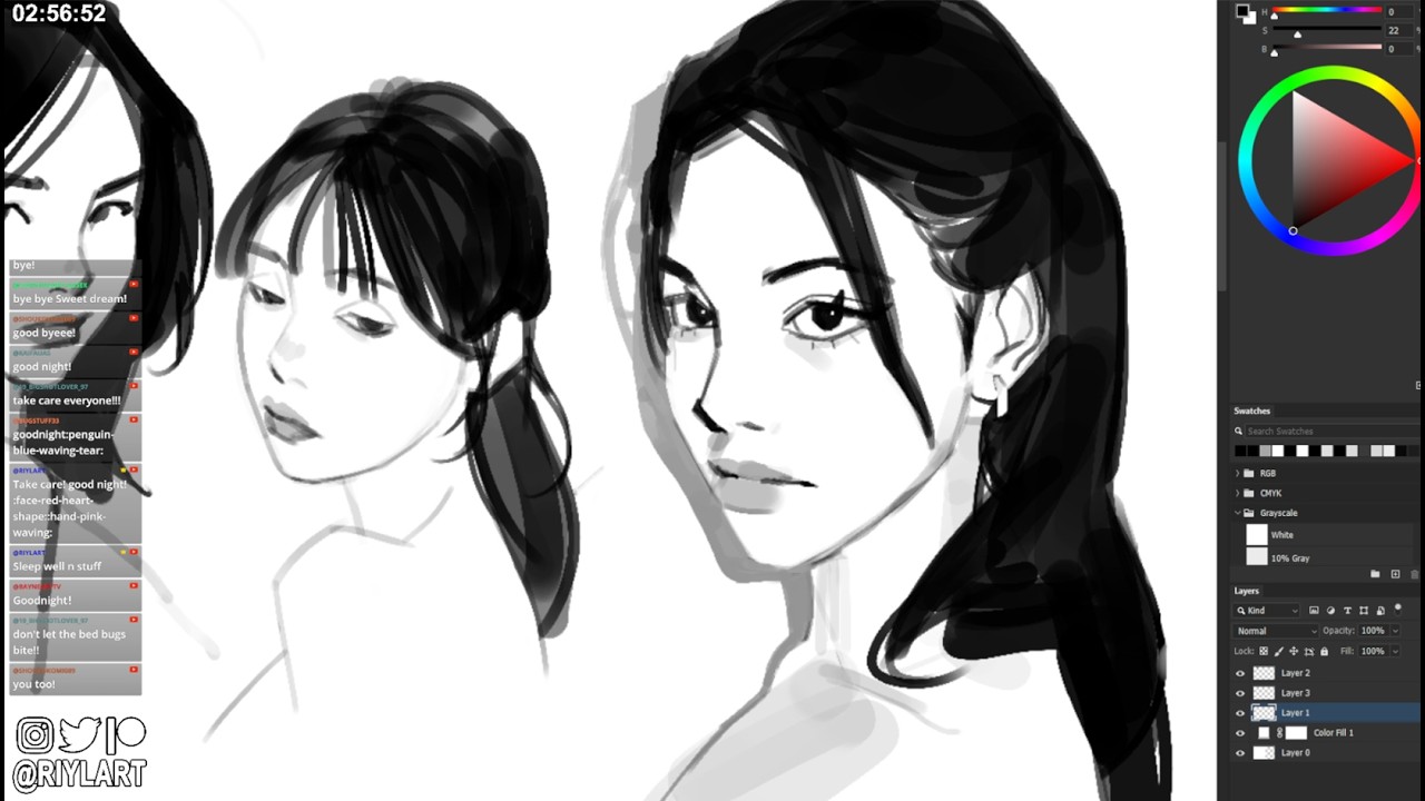 portrait practice | more late night drawing