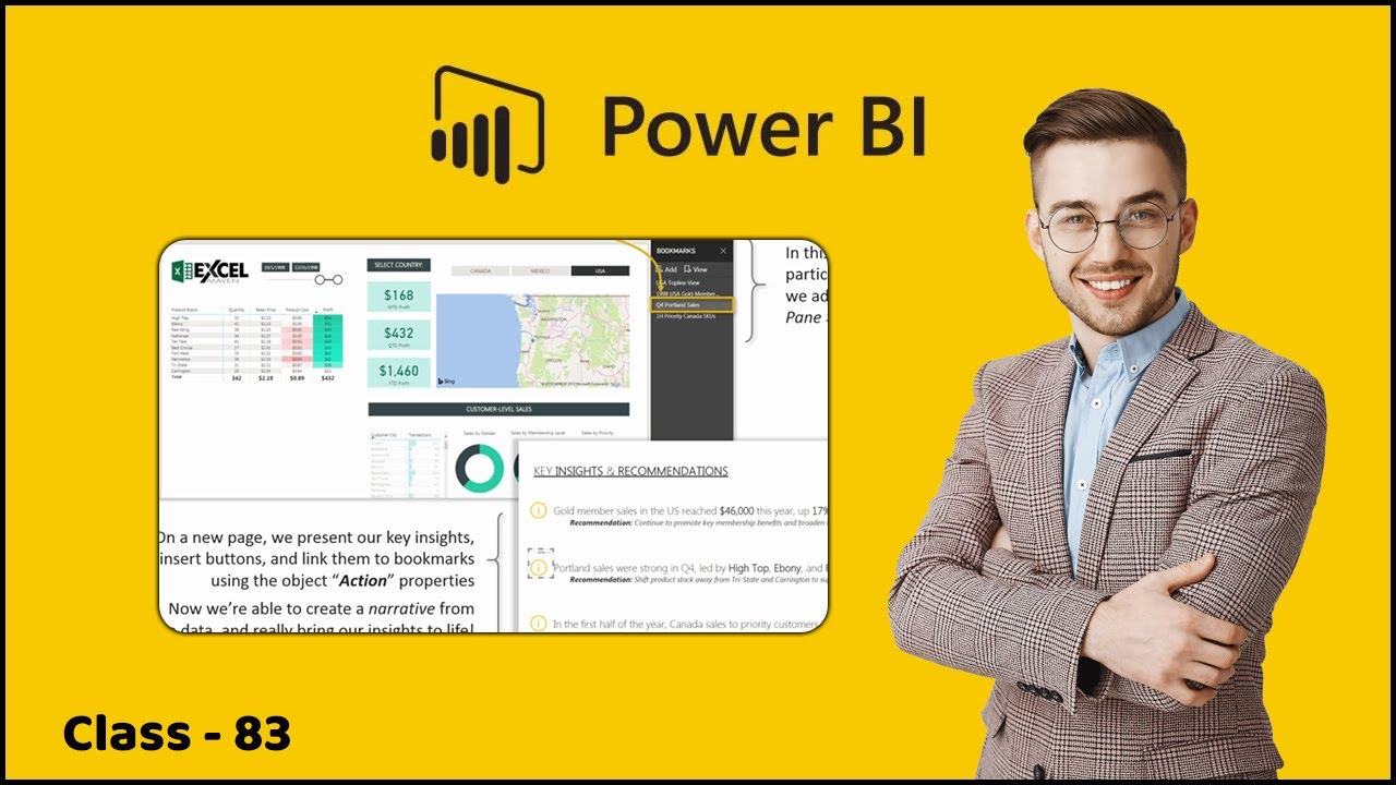 6.18 Using Power BI Report Bookmarks | Visualizing Data with Power Bi Reports | Learn Power BI 2022