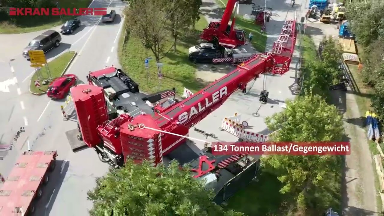 Einsatz unseres Mobilkrans LTM 1450-8.1 beim Einhub eines Kanalrohres in den Schwarzen Regen