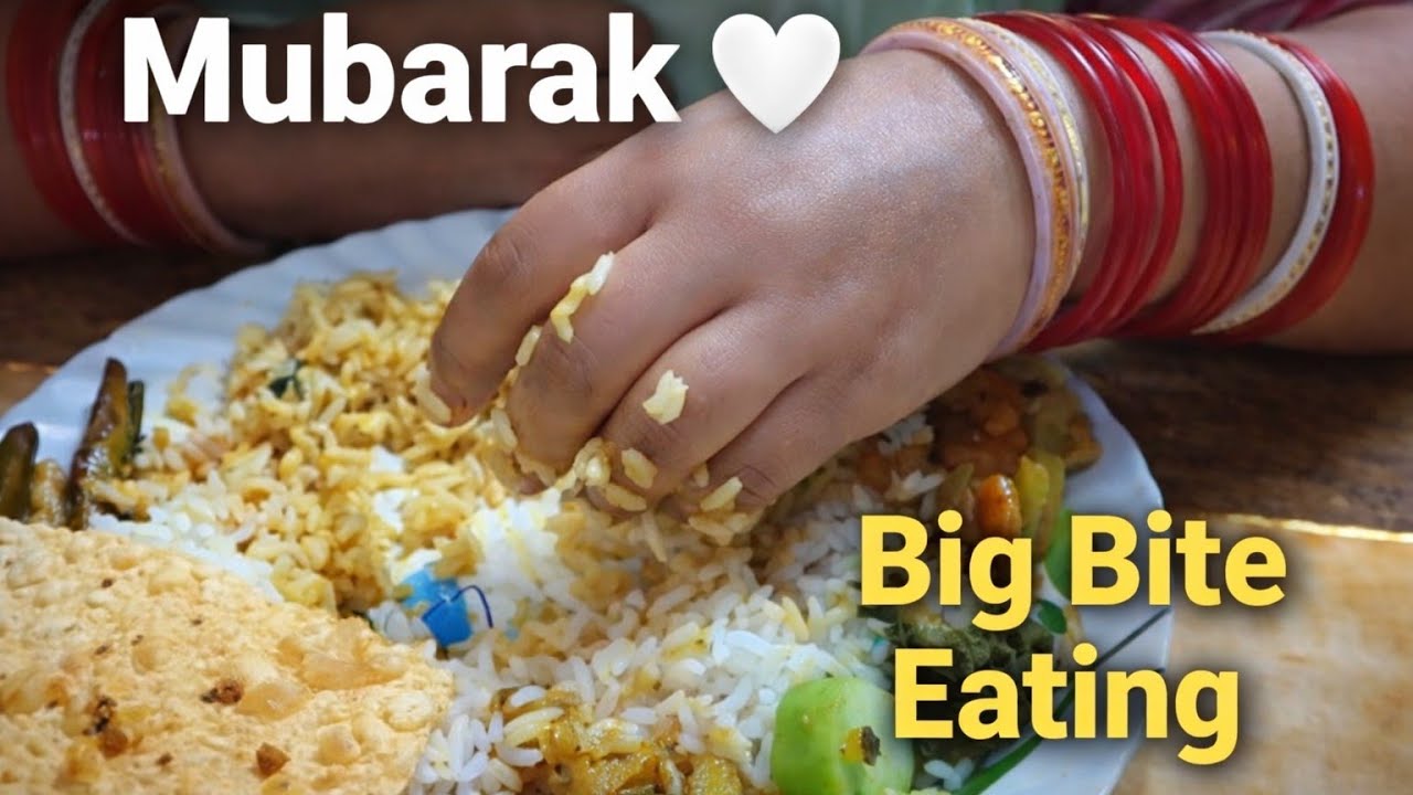 Mubarak 🤍 | Bengali Lunch Big Bite Eating | Eating Sounds & Talking