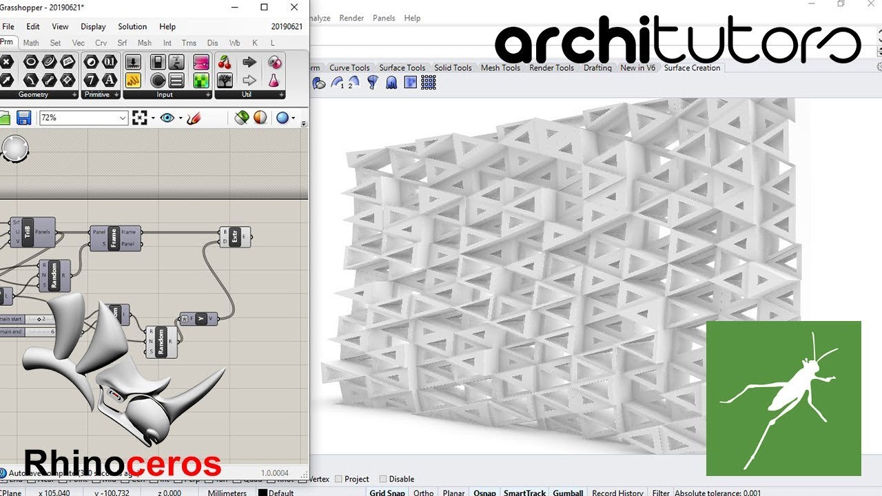 paneling using lunchbox in grasshopper in rhino | architutors