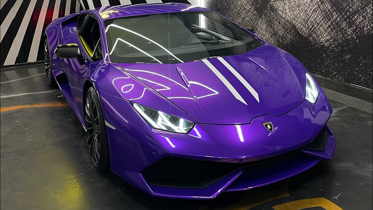 Huracan LP-610 Wrapped with Midnight  Purple @teckwrapusa2200  #viral #car #wrapping #lamborghini