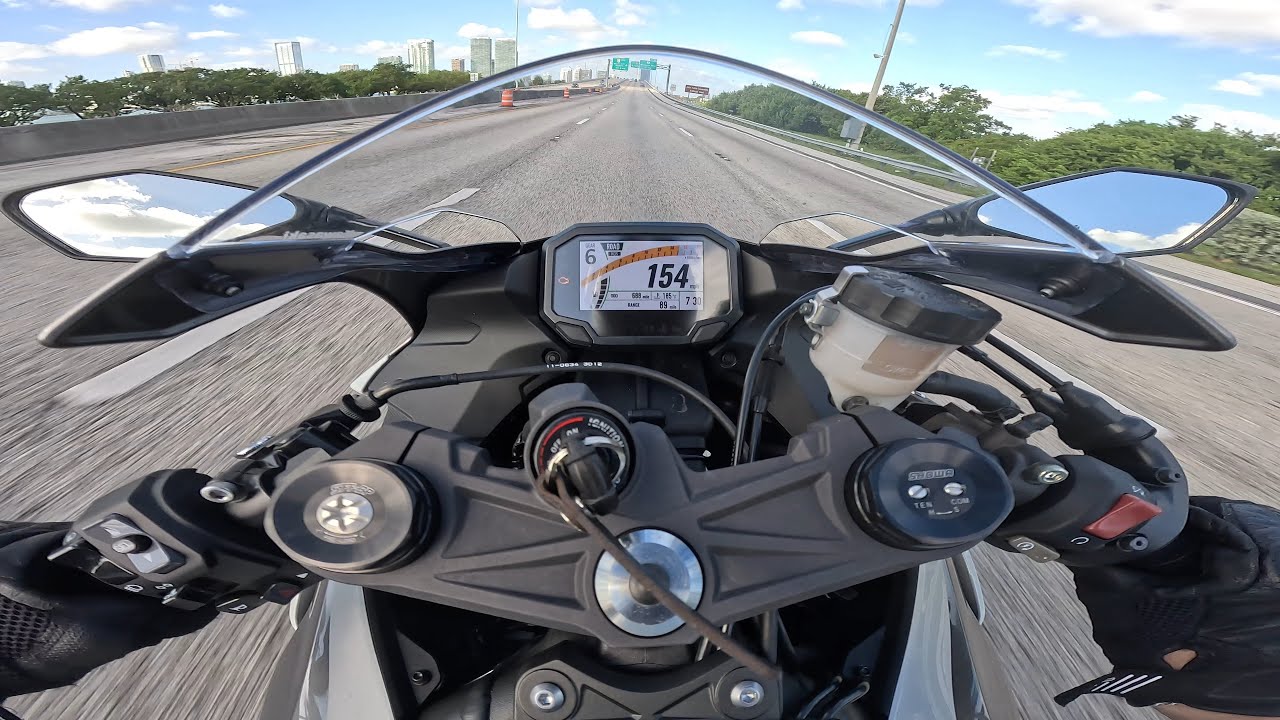 racing a 2024 ninja zx6r through miami