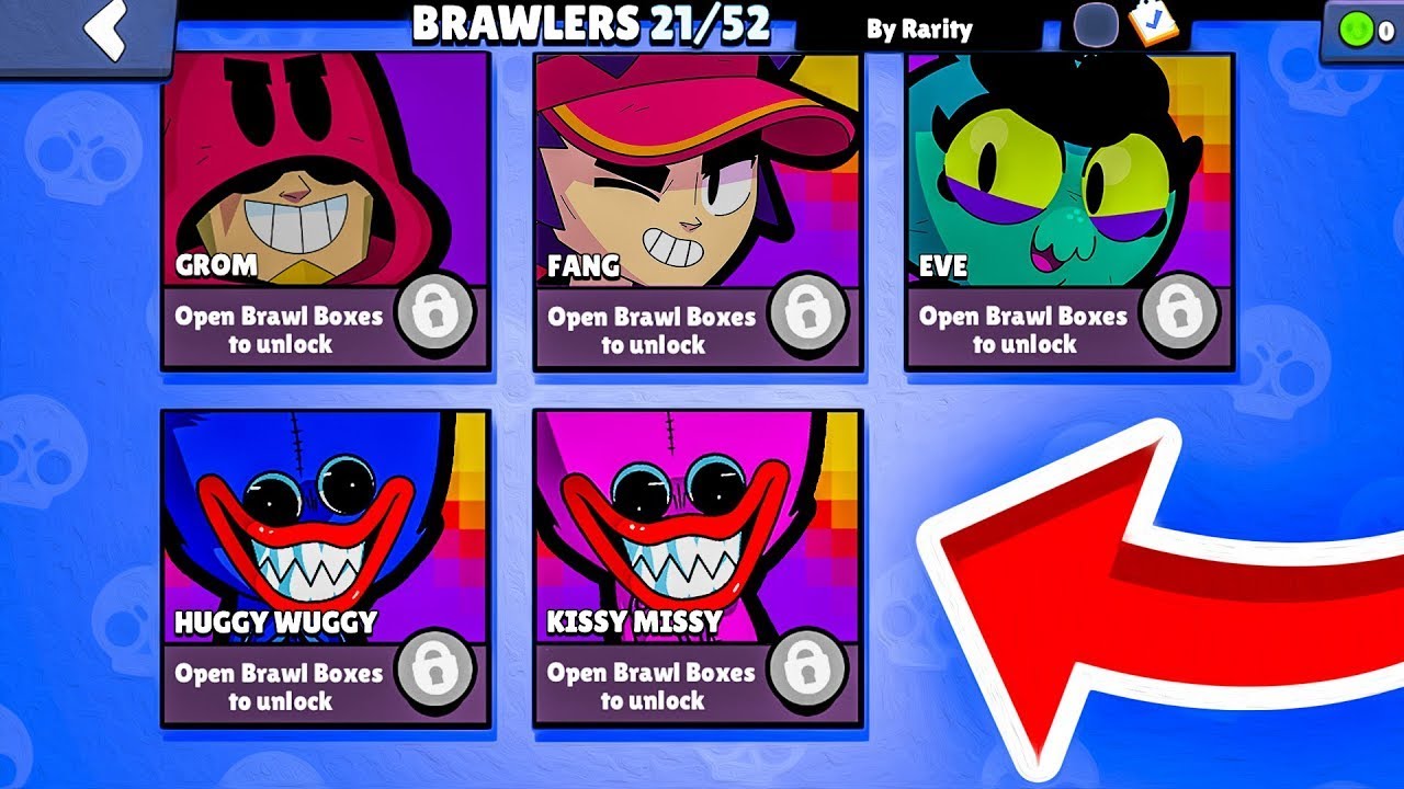 RARE ACCOUNT WITH HUGGY WUGGY & KISSY MISSY IN BRAWL STARS!😳👀(concept)