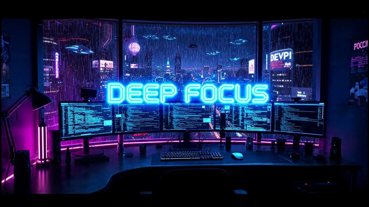 SYNTHWAVE for DEEP FOCUS | 1 Hour of Retrowave for Coding & Study