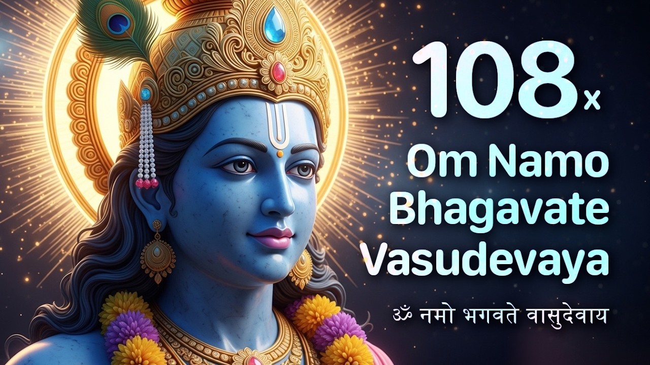 108 Times Om Namo Bhagavate Vasudevaya | ॐ नमो भगवते वासुदेवाय | Peace & Success Mantra