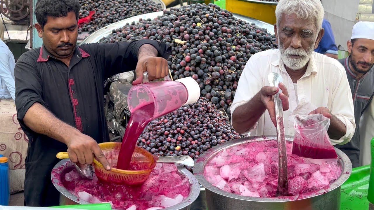 Hardworking Uncle Selling Phalsa Juice | Roadside Falsa Juice | Summer Street Drink - FALSA SARBATH