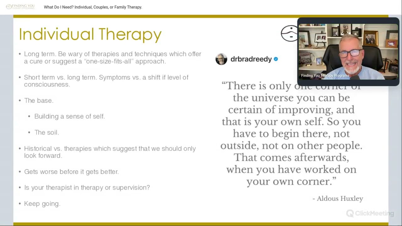 Individual, Couples or Family Therapy
