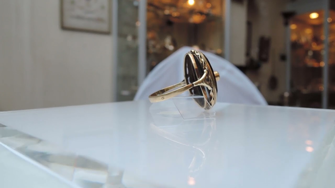 r200 ring hematiet diamant 14k