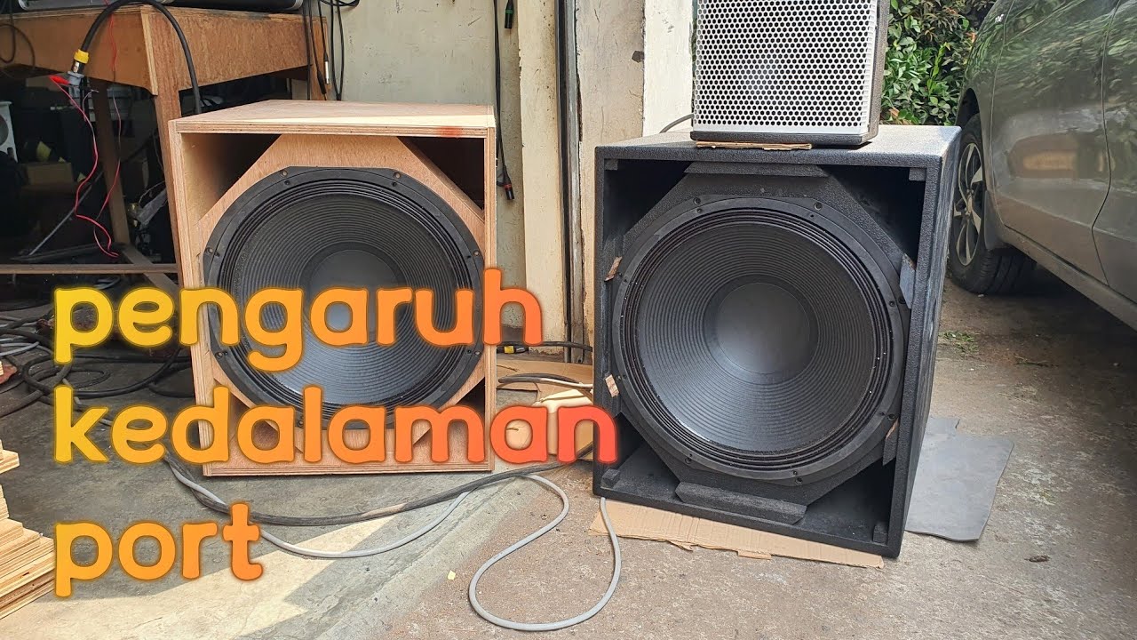 Tes dua buah box subwoofer bass refleks dengan beda sekat dan port