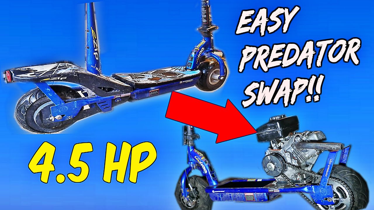 Electric to Gas Conversion 79cc predator Motorized scooter Part 1