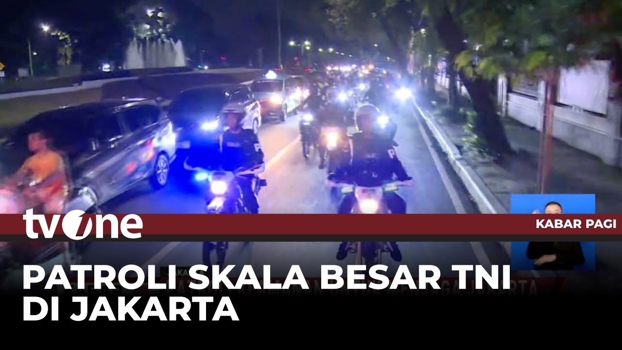 TNI AD Gelar Patroli Skala Besar Menjaga Keamanan Jakarta | Kabar Pagi tvOne