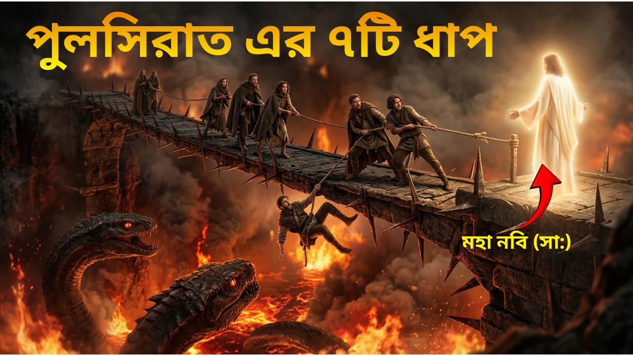 পুলসিরাত এর ৭টি ধাপ lকে পার হবে আর কে পড়বে জাহান্নামে?#pulsirat#islamicstory