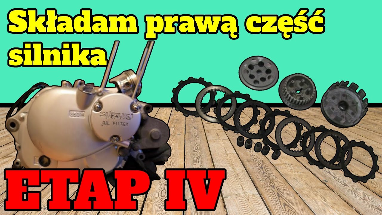 Składanie silnika czyli jak złożyć sprzęgło i prawą stronę silnika Suzuki Marauder GZ 125 (GS,GN,DR)
