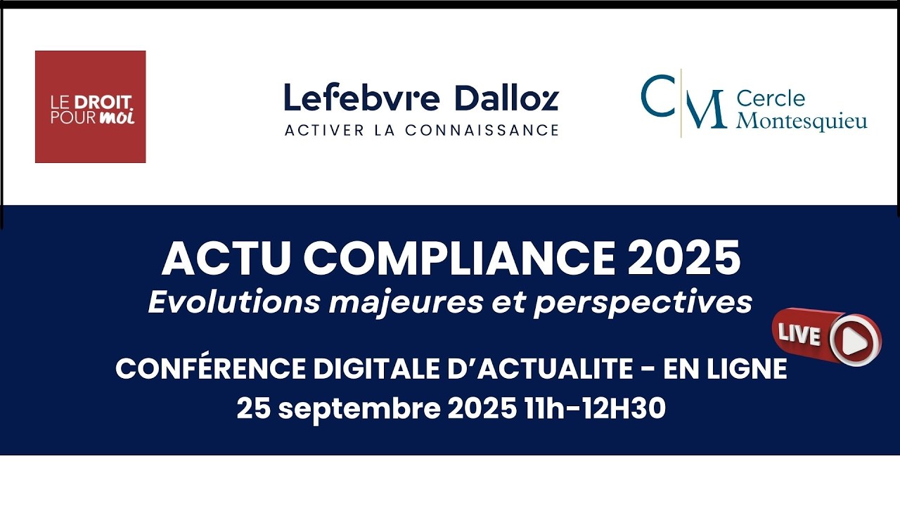 Conférence Actualité de la compliance - 25 septembre 2025