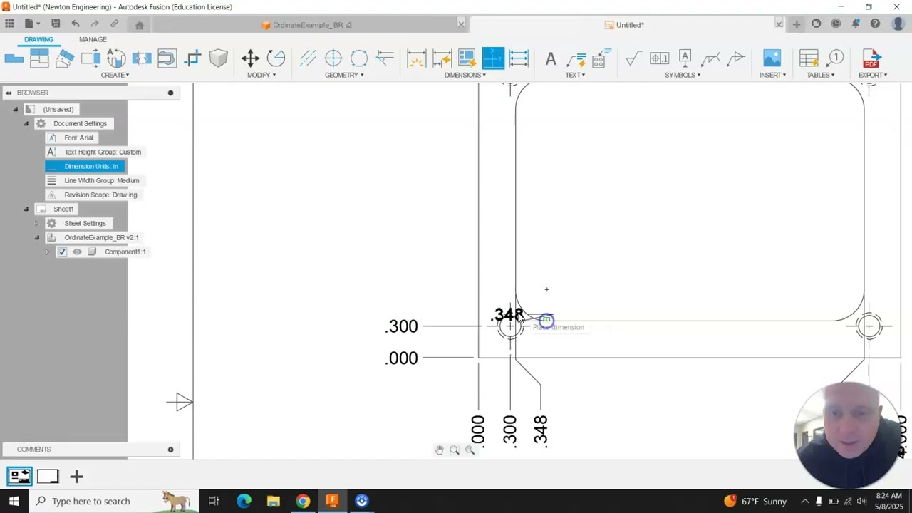 Ordinate Dimensioning