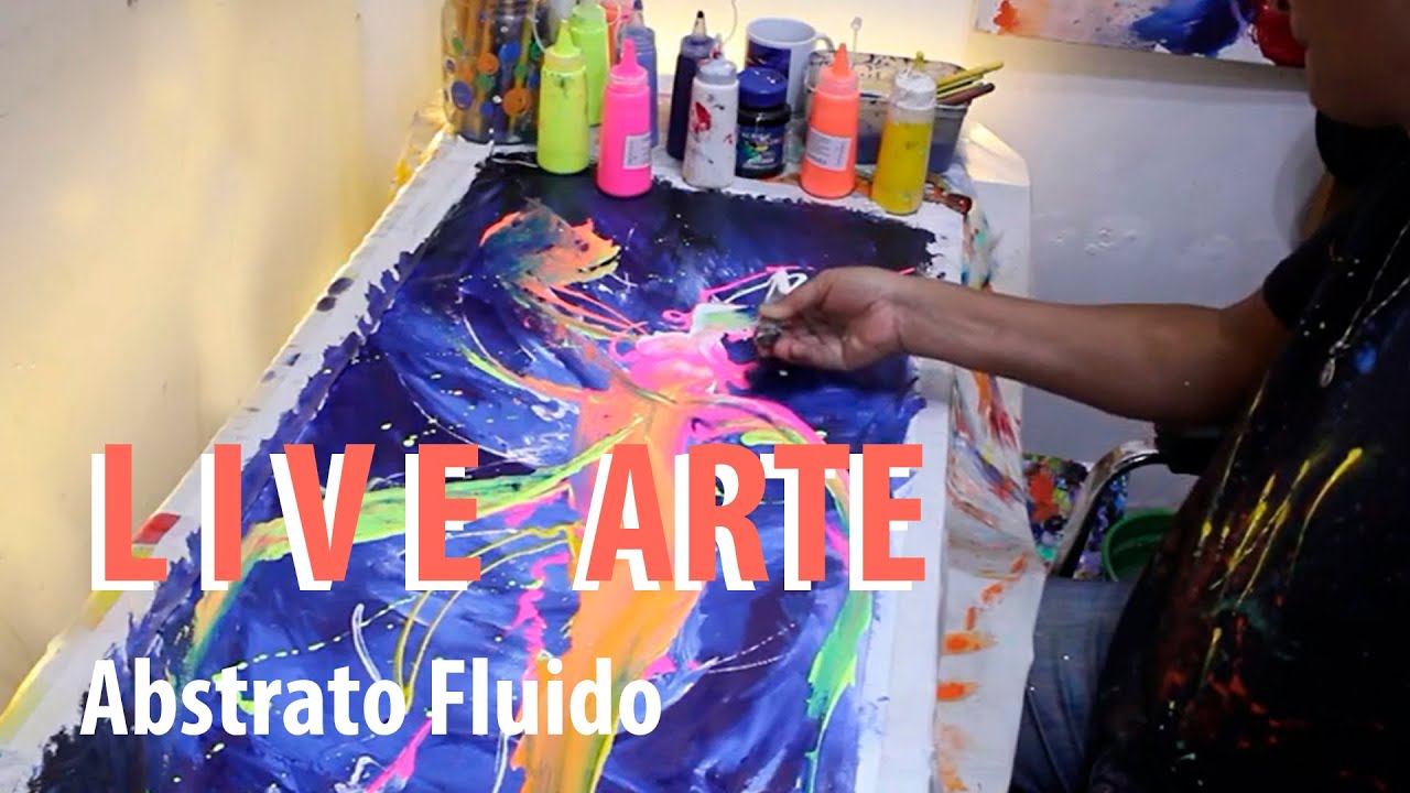 Pintura Abstrata fluida.