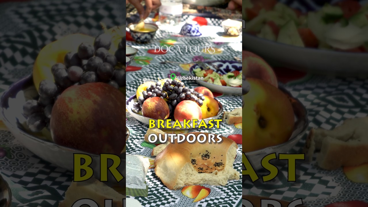 Eating Breakfast Outdoors In The Uzbekistan Mountains - Food Adventure