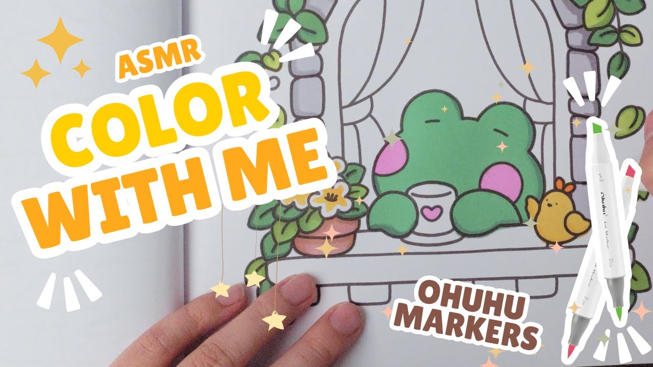 ✨ relaxing coloring ASMR | coco wyo coloring book | no talking asmr | ohuhu markers