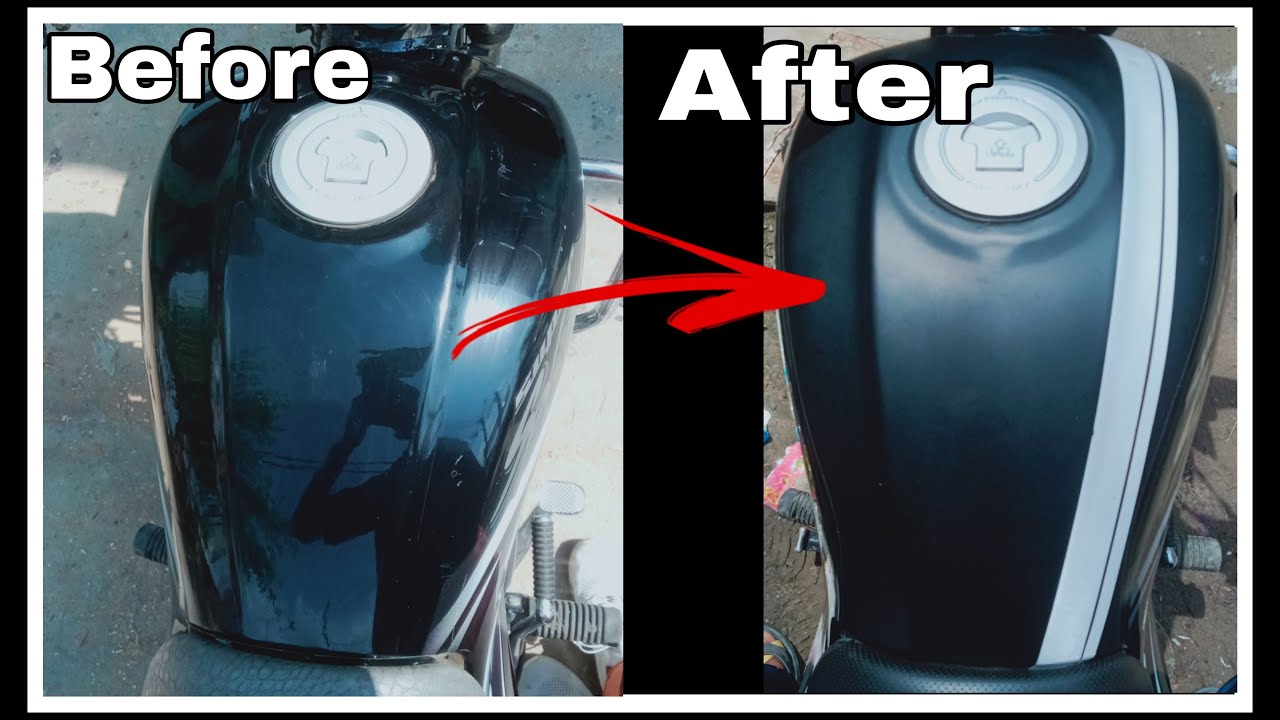 Hero Super Splendor fuel Tank Matt Black Vinyl Wrapping || Super Splendor fuel Tank Modified
