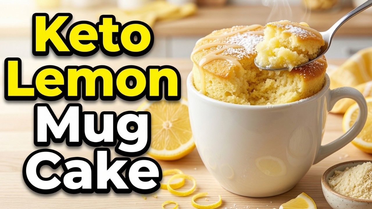 Keto Lemon Mug Cake | 1 Minute Low Carb Lemon Dessert in a Mug