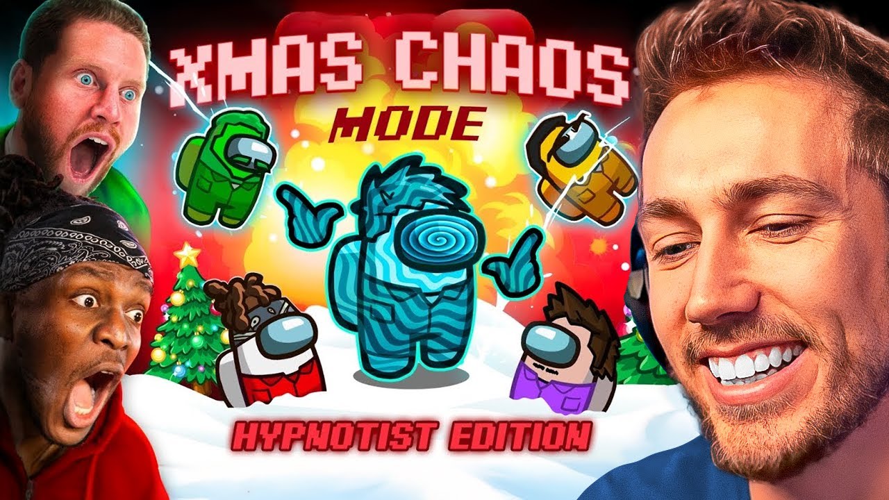 Реакция MINIMINTER на SIDEMEN AMONG US XMAS CHAOS MODE: HYPNOTIST EDITION
