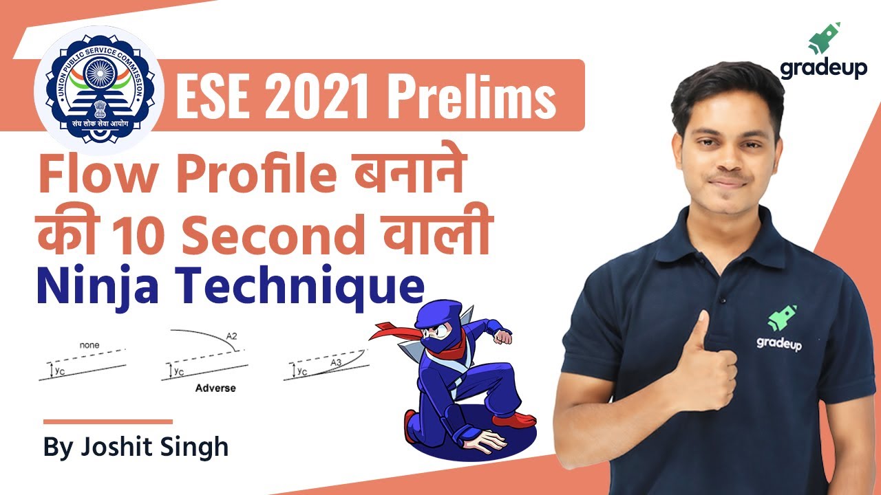 ESE2021 Prelims | Civil Engg. | Flow Profile बनाने की 10 Second वाली  Ninja Technique By Joshit Sir