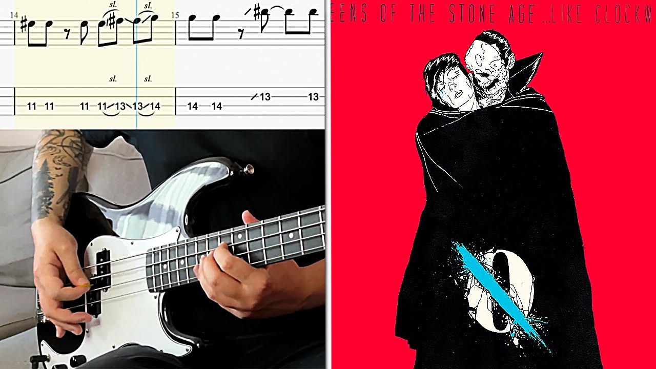 Queens Of The Stone Age – I Sat By The Ocean BASS COVER with TABS