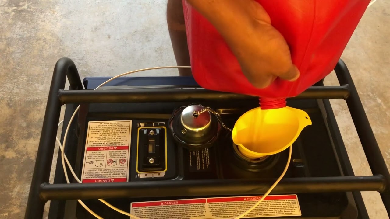 Pouring Fuel into the Westinghouse Generator (WGen3600v)