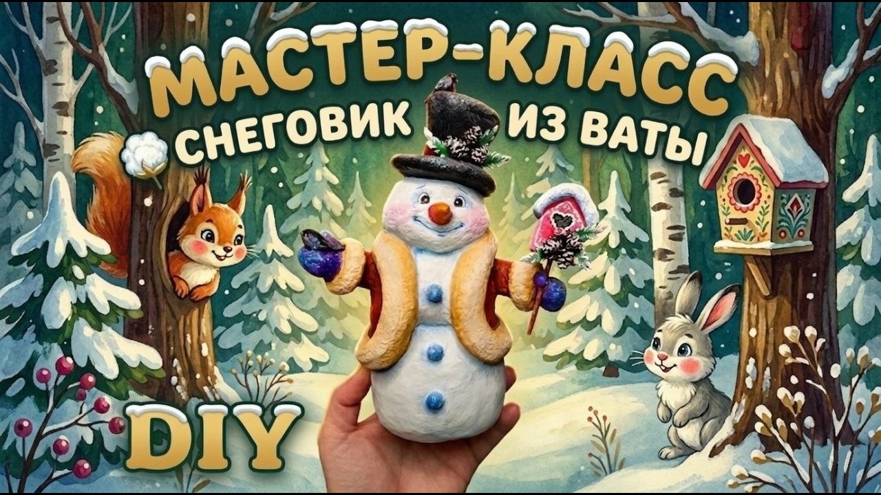 МК Снеговик из ваты  / Ватная игрушка / DIY snowman