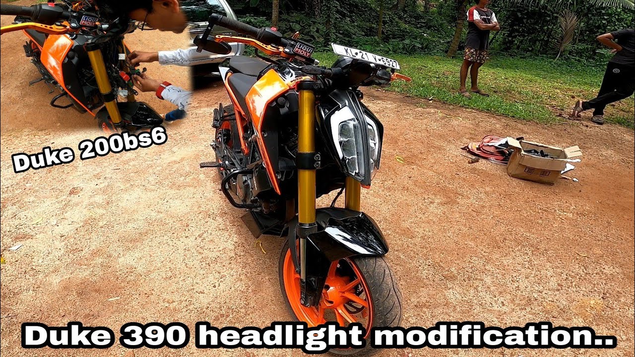 Duke 200 headlight modification..||Duke 390 headlight..💥