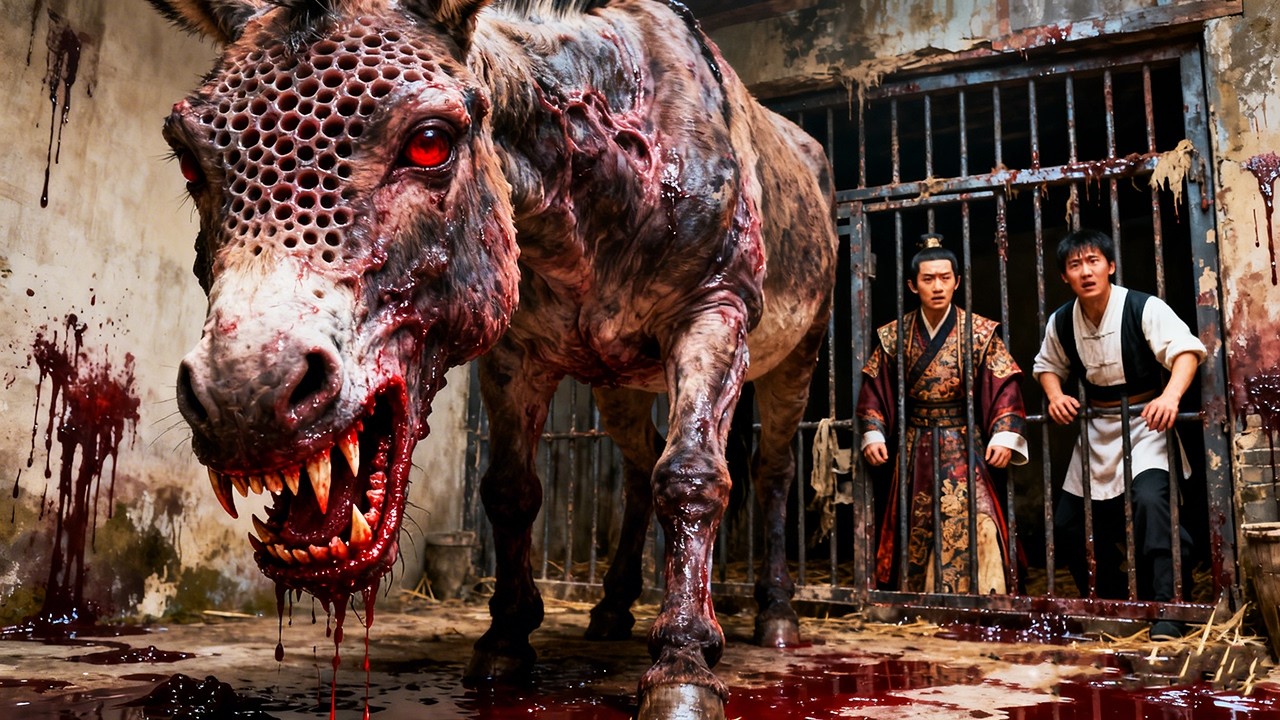 【FULL MOVIE】慘遭人類折磨的驢竟變成了嗜血怪獸！在場的人無一倖免！#horror #movie #反转