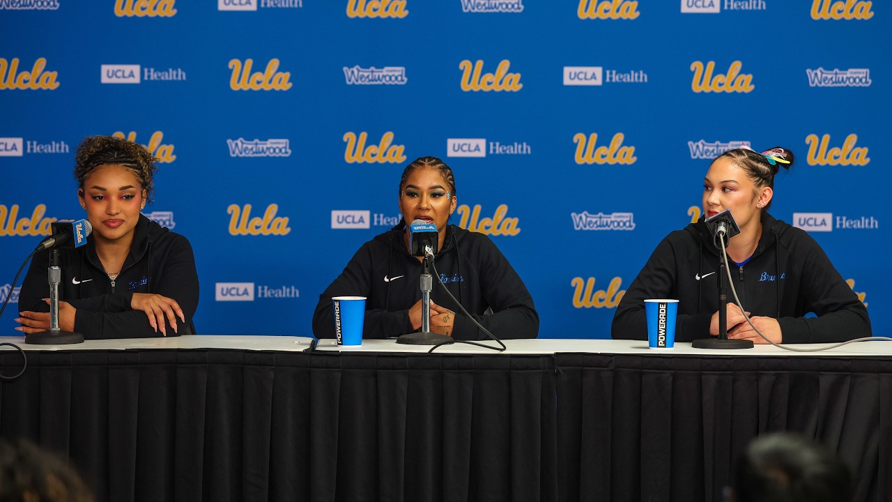 UCLA Gymnastics Post-Meet - Barros, Chiles, Alipio (Jan. 30, 2026)