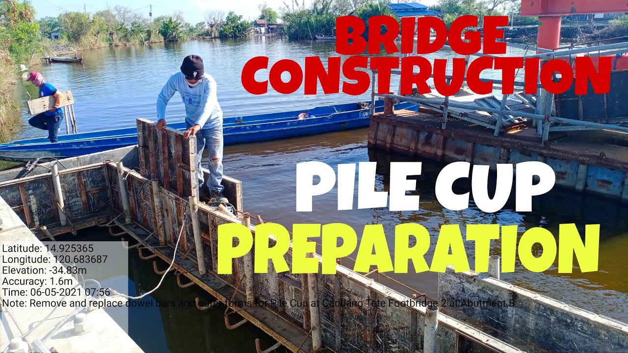 BRIDGE CONSTRUCTION (#6) || HOW TO INSTALL PILE CUP REBARS AND FORMS || PILE CUP PREPARATION