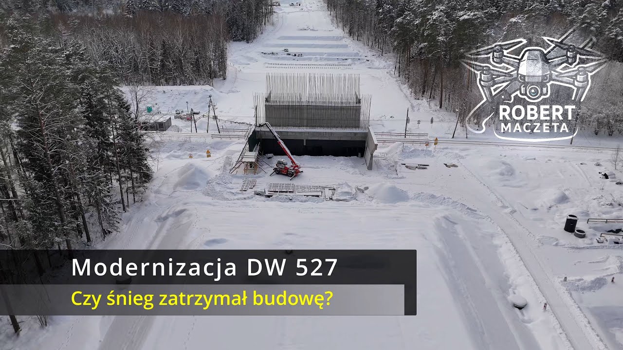 Czy śnieg zatrzymał budowę ? | Modernizacja DW 527, Warszawska |  | 11.01.2026 | Widok z drona 4K