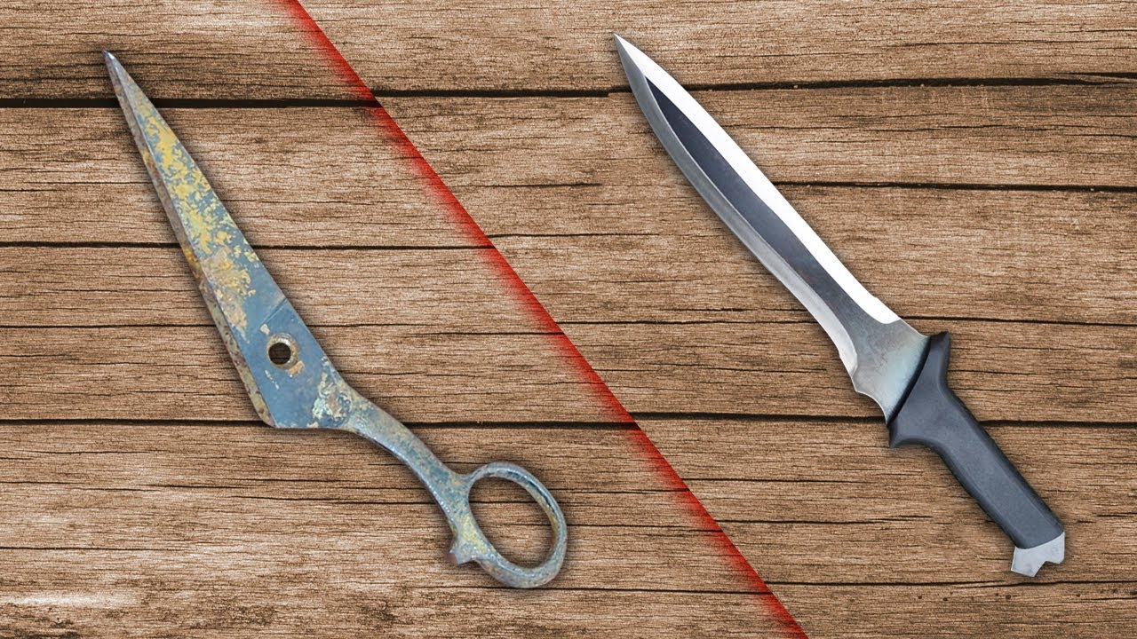 Unique Knife Making from Broken Scissors | Knife Making from Old Scissors | Old Scissor to Knife