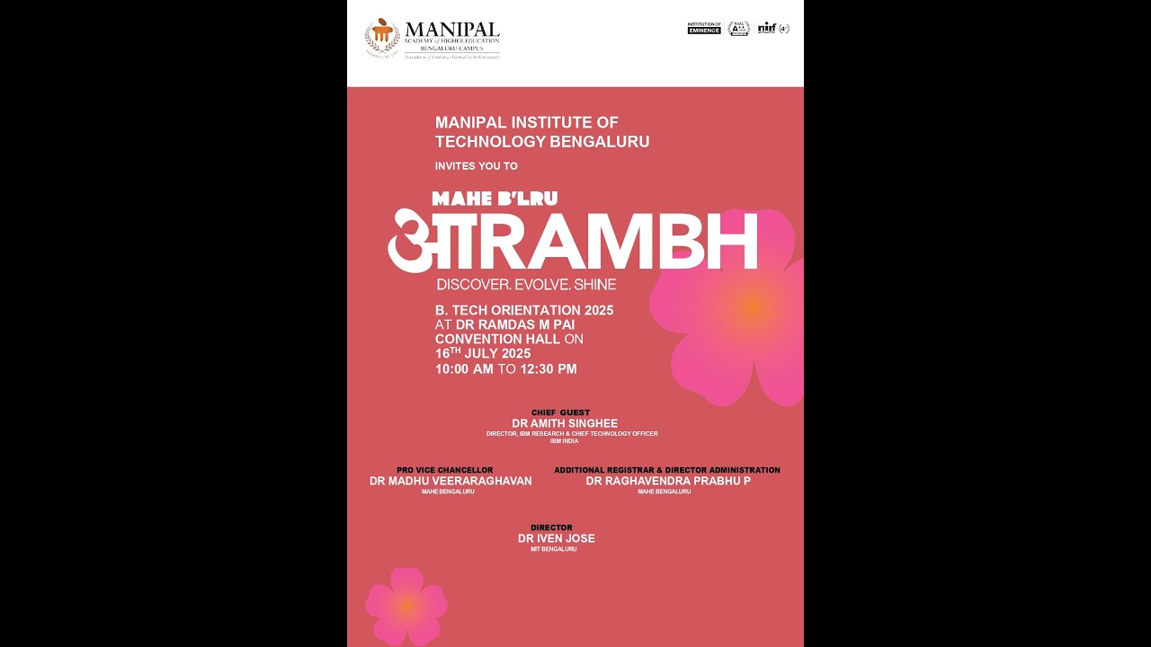 MAHE ORIENTATION 2025 | MANIPAL INSTITUTE OF TECHNOLOGY, BENGALURU (MIT) DAY 3 | MAHE BENGALURU |