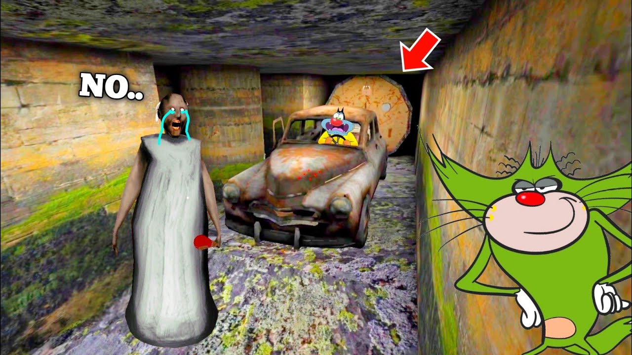 😱 Granny's Car in Sewer | Granny 1.8 Secret Car Escape With Oggy and Jack