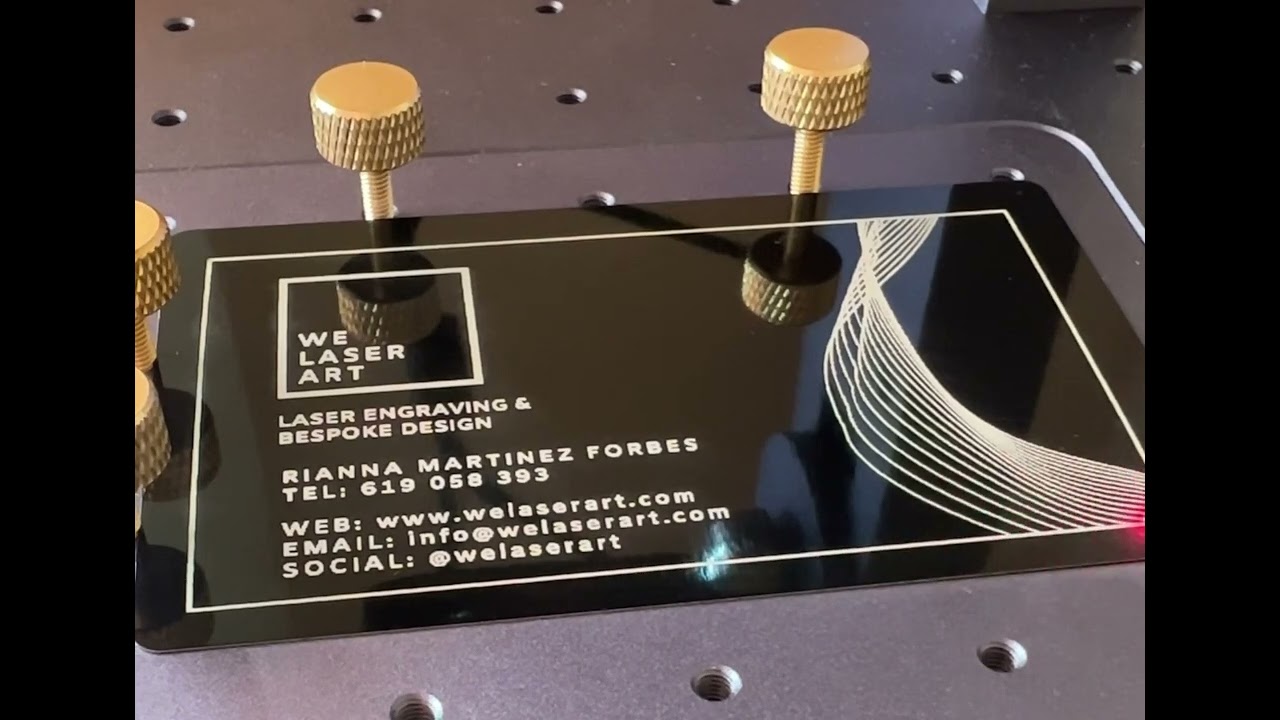 Engraving Aluminium Business Cards - LaserPecker 3 (L3) - The World's Smallest Pulsed Fiber Laser