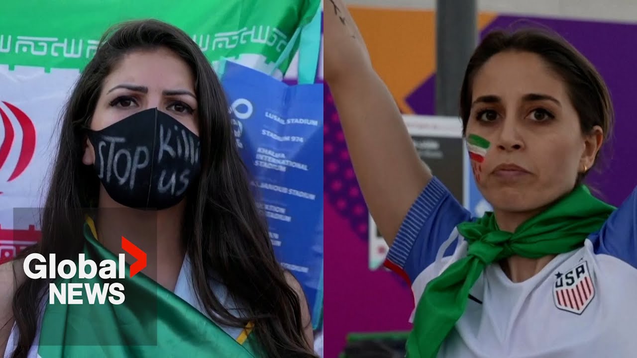 Iran soccer fans protest outside World Cup stadium in Qatar: 